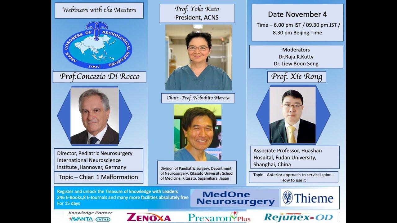 ACNS Webinars - Nov 4 - Chiari 1 & Ant approach to C Spine