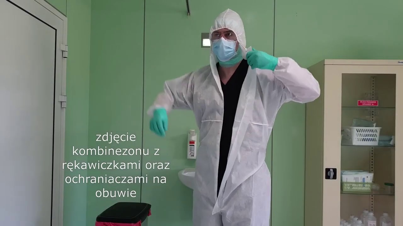 Putting on and taking off personal protective equipment - overalls