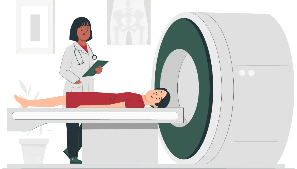 Doctor and tomography image